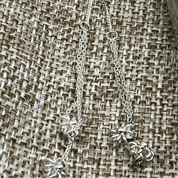 Vintage 925 Sterling Silver Flower Threader Earrings with Box - Picture 10 of 16